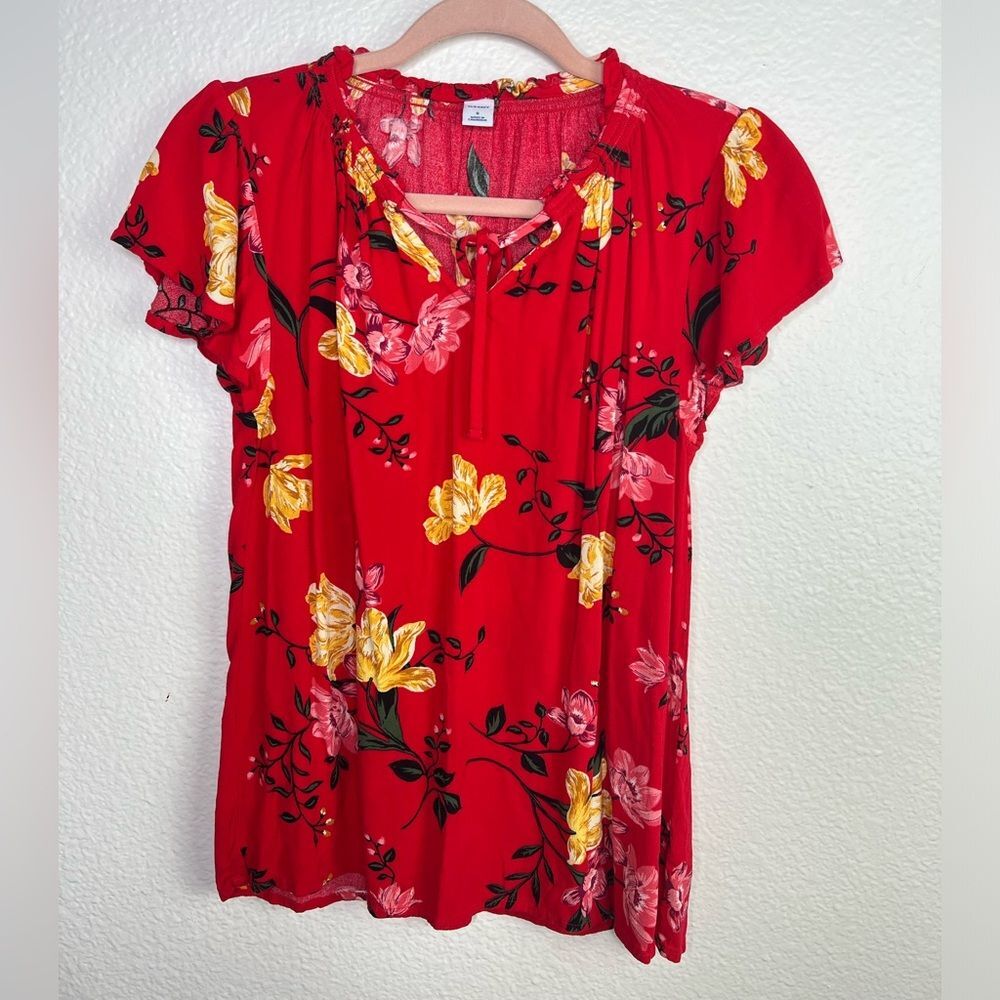 Old navy floral colorful blouse size small
